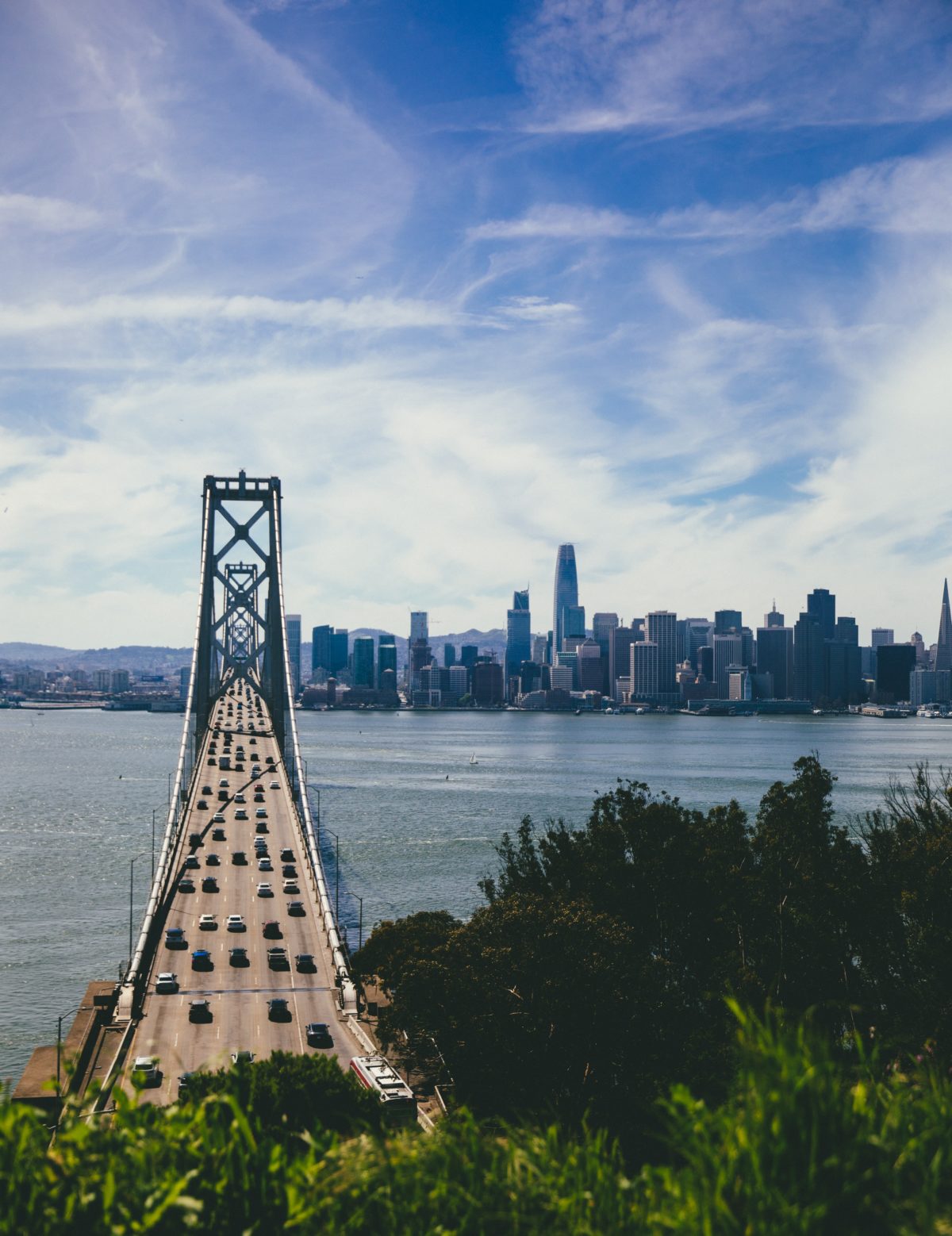 The Oakland Bay Bridge looking on to San Francisco