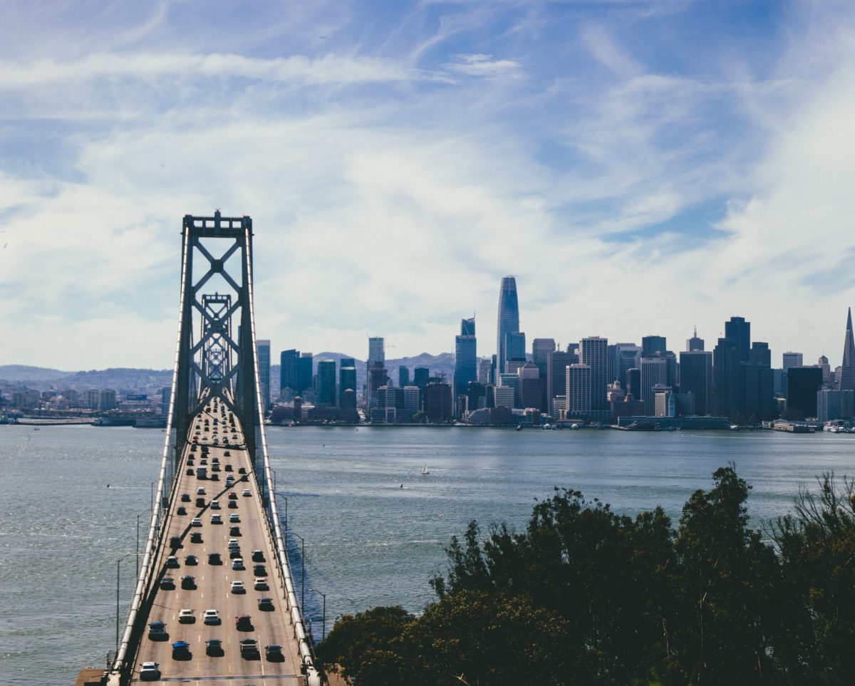 The Oakland Bay Bridge looking on to San Francisco