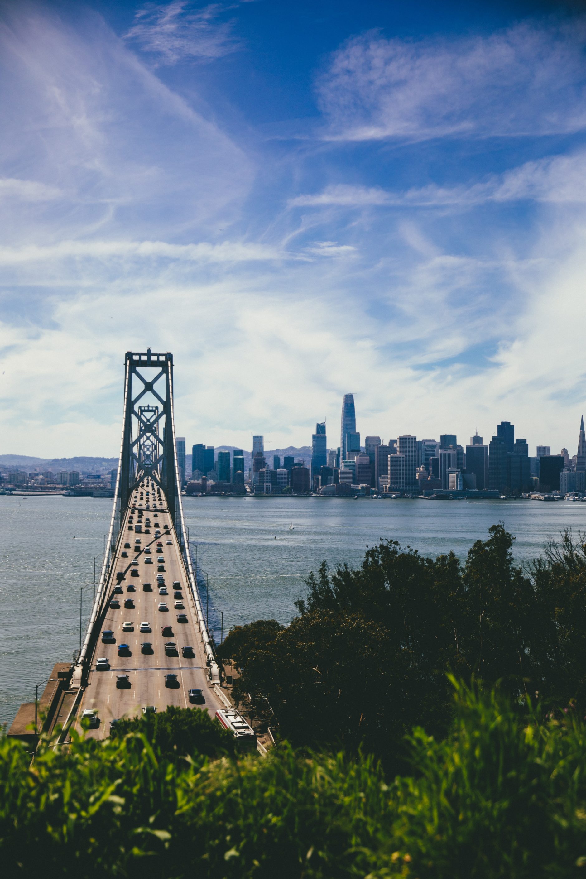 The Oakland Bay Bridge looking on to San Francisco