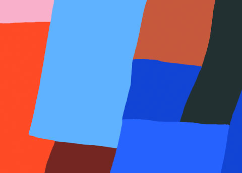 A background is made up of different colored shapes