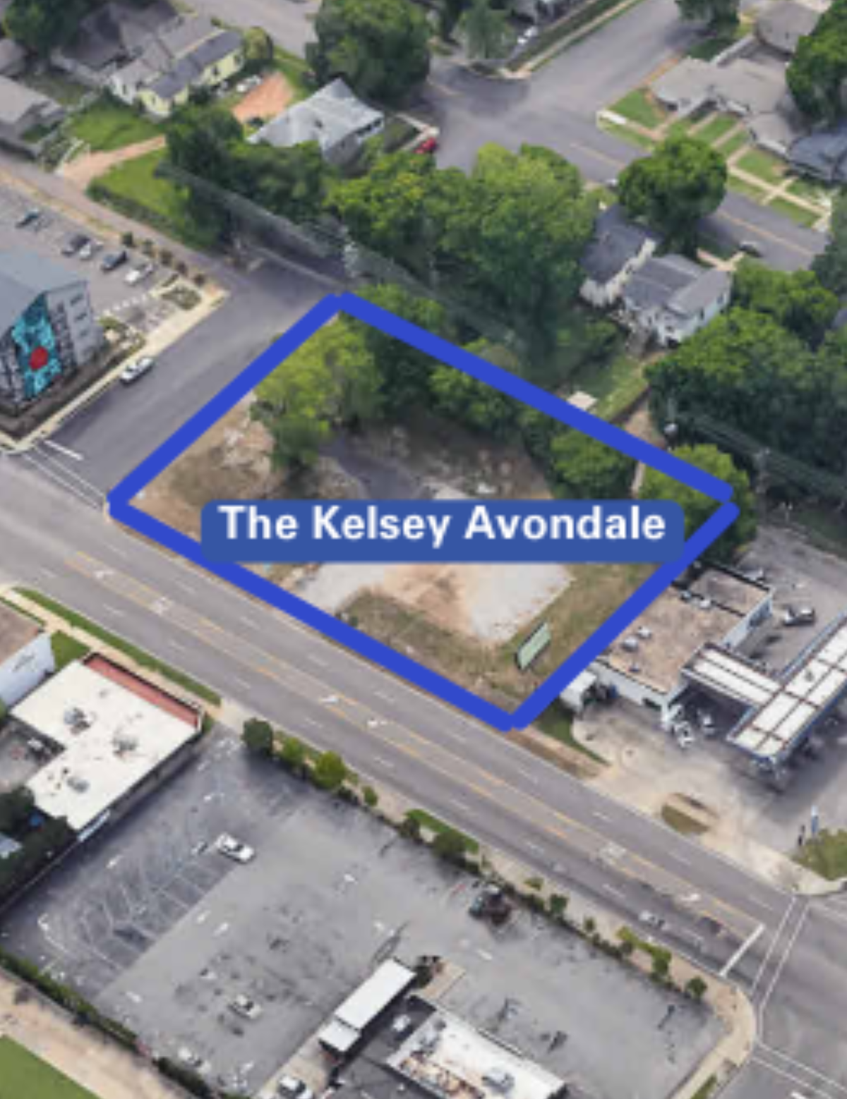 An aerial view of The Kelsey Avondale site.