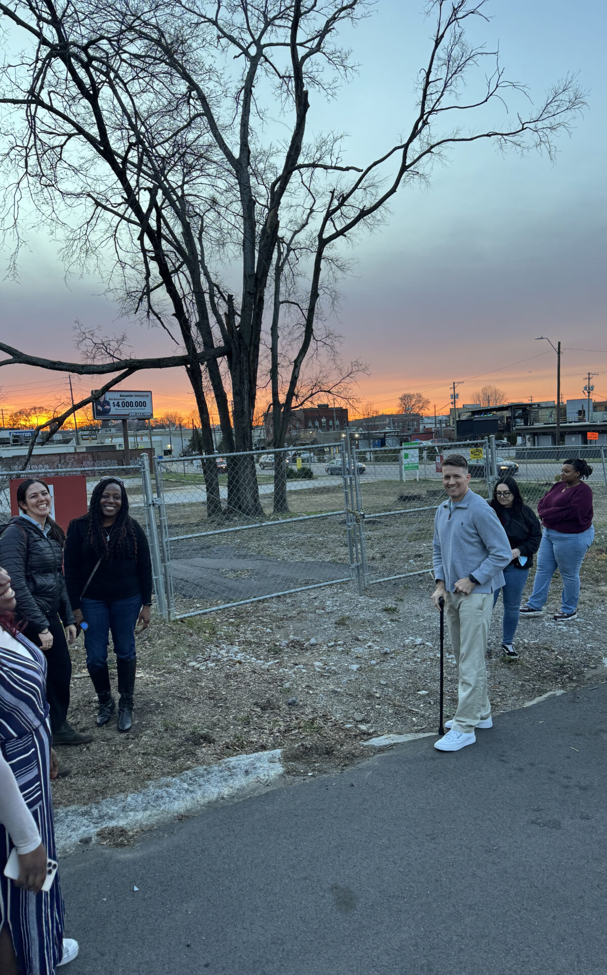 Caption: Members of our team and local community advocates at a prospective site for The Kelsey Birmingham.