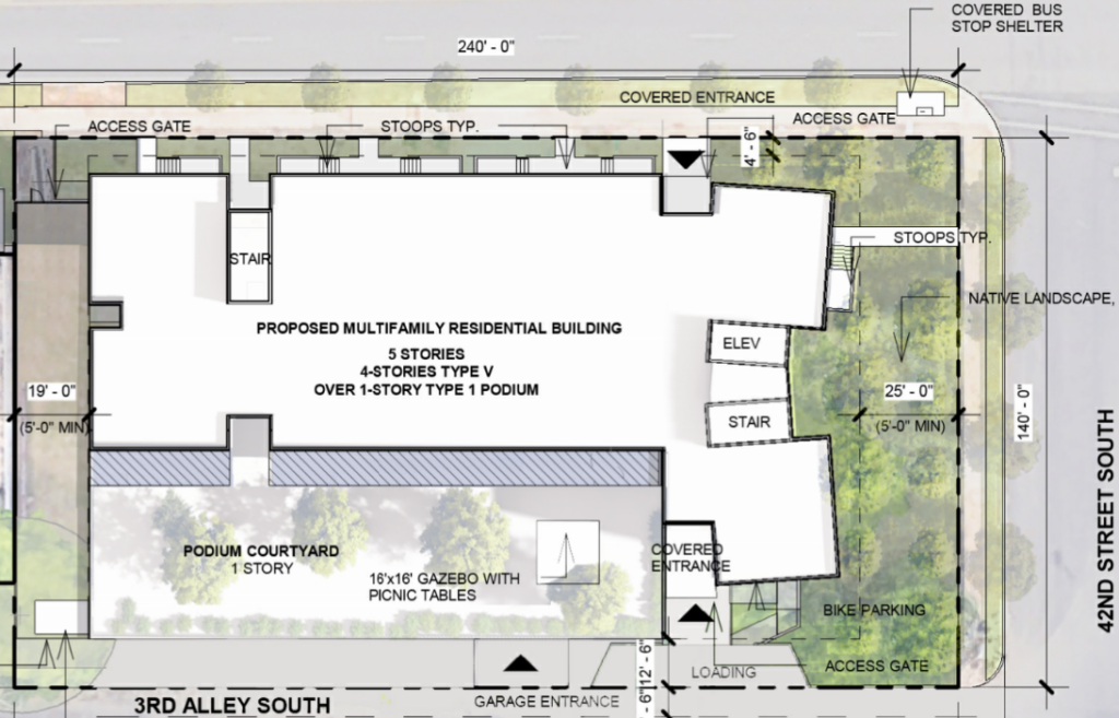 A schematic drawing of The Kelsey Avondale site in Birmingham, AL.