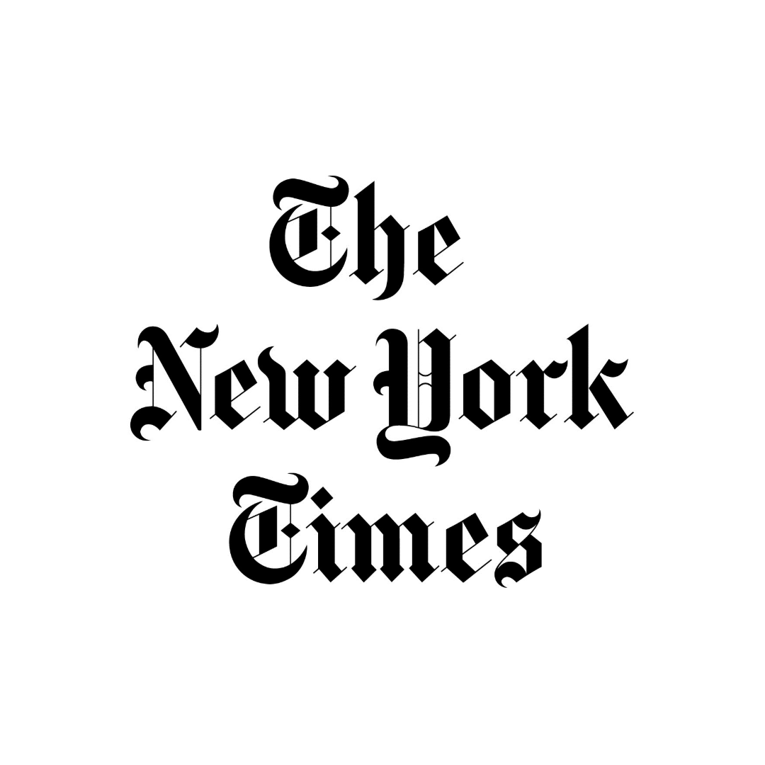 The New York Times logo. Black text in stylistic font against a white background reads, “The New York Times.”