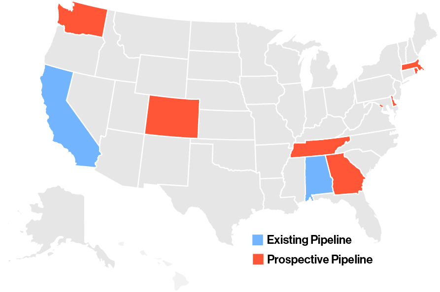 Map showing The Kelsey's geographic impact