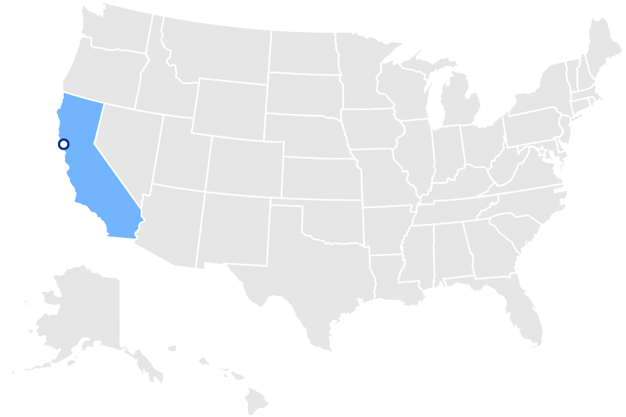 Support Residents Map showing Bay Area focus.