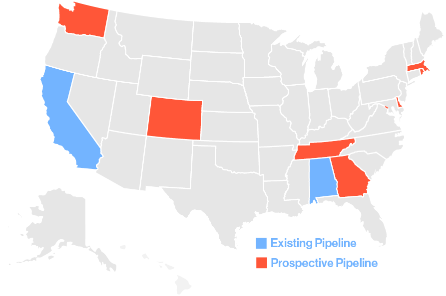 Map showing The Kelsey's geographic impact